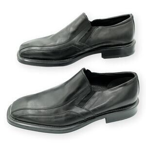 Alfani Black Leather Mens Dress Loafers Slip On 12M NWOB